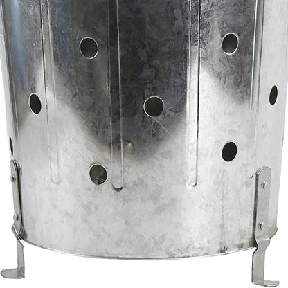90 Litre Extra Large 90L Galvanised Metal Incinerator Recycle Garden Rubbish Fire Wood Burner Burning Leaves