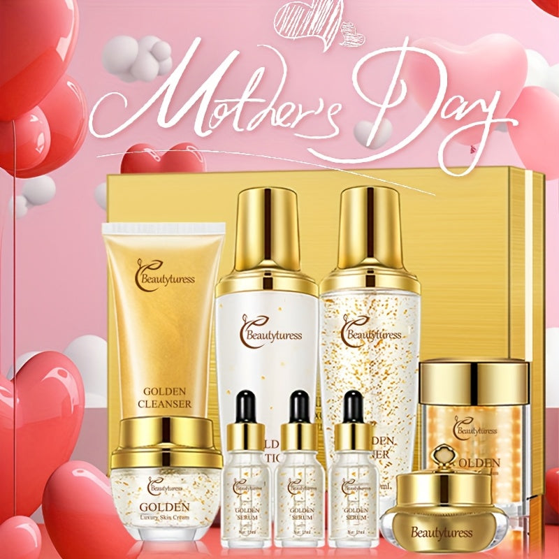 Elegant Lady's Skincare Set 9pcs/ Set, Moisturizing and Water-retaining, Moisturizing Dry Light Beige, Light Beige Is Glossy, Contains Niacinamide, Hyaluronic Acid and Other Light Beige Care Ingredients, High-end Women's Set, Suitable for Parties