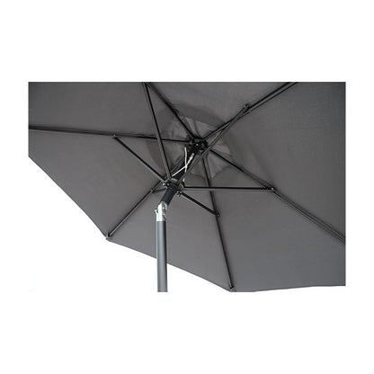 Groundlevel Garden Parasol Umbrella Sunshade Polyester Canopy Iron Frame With Crank Handle
