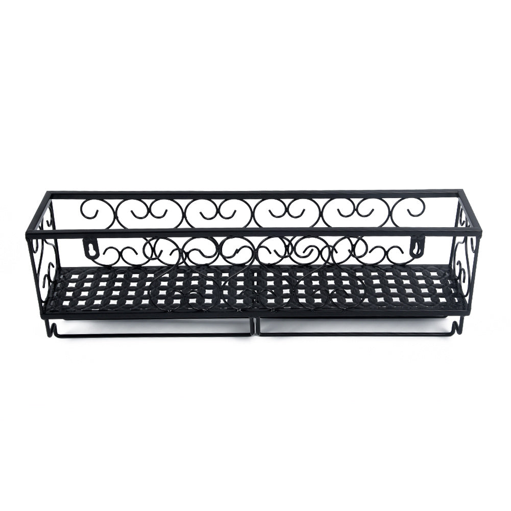 Wall Mounted Wine Rack with Glass Holder Metal Wine Shelf Champagne Bottle Holder Hanging Rustic Wine Holder Floating Wine Shelf for Kitchen 50x10x17cm