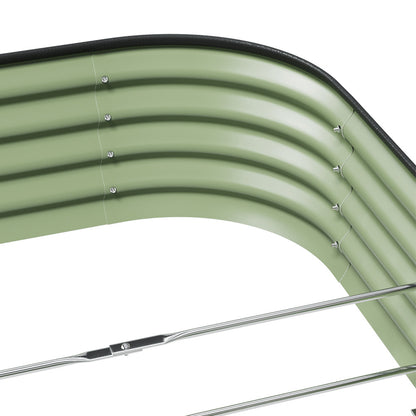 Galvanized Planter Garden Boxes Outdoor, Oval Large Metal Galvanized Raised Garden Bed for Vegetables, 2 Sizes 2 Colours Available