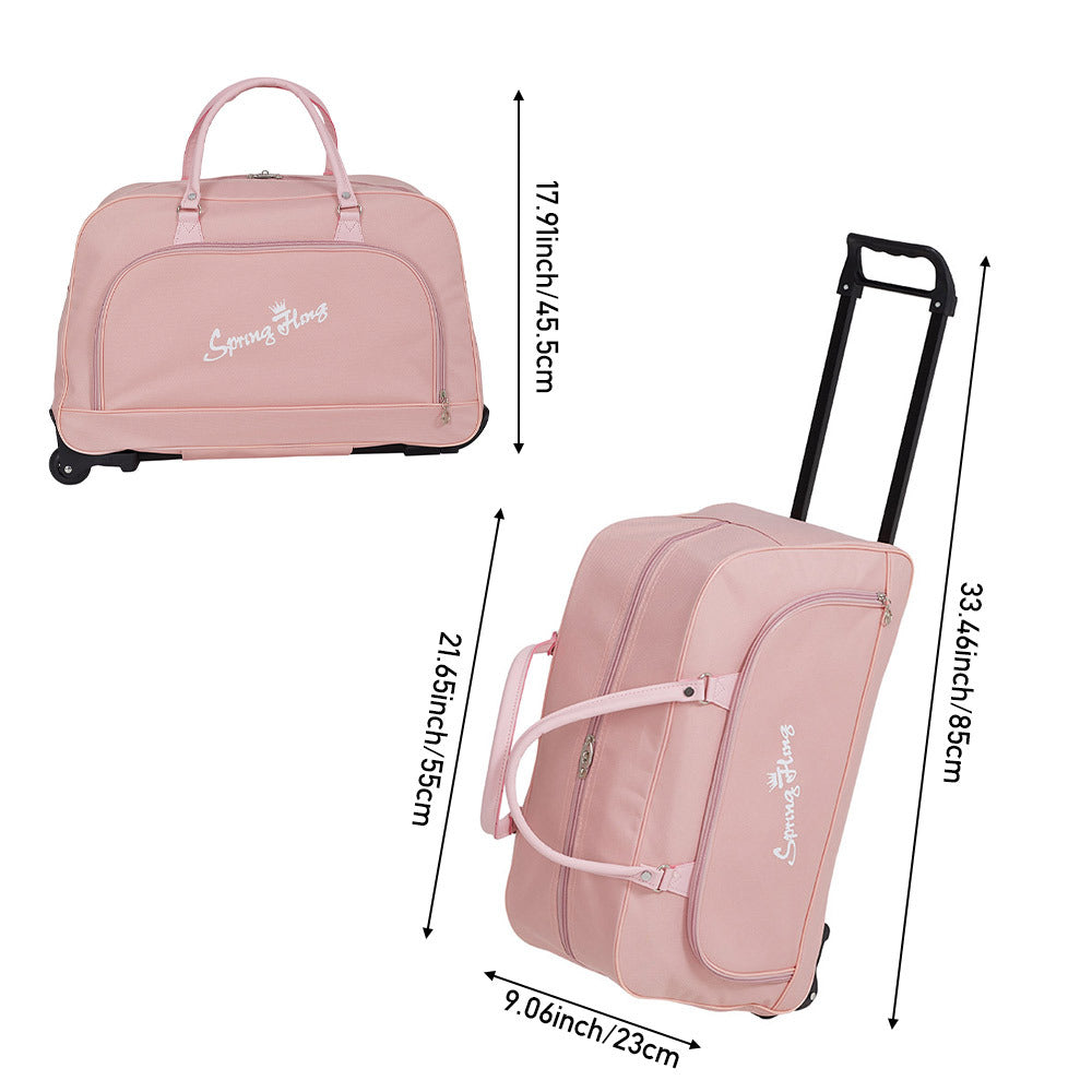 Foldable Wheeled Travel Duffel Bag, Large Capacity Rolling Handheld Luggage for Family Vacations, Outdoor, and Short Trips, Easy - To - Carry Tote with Durable Build