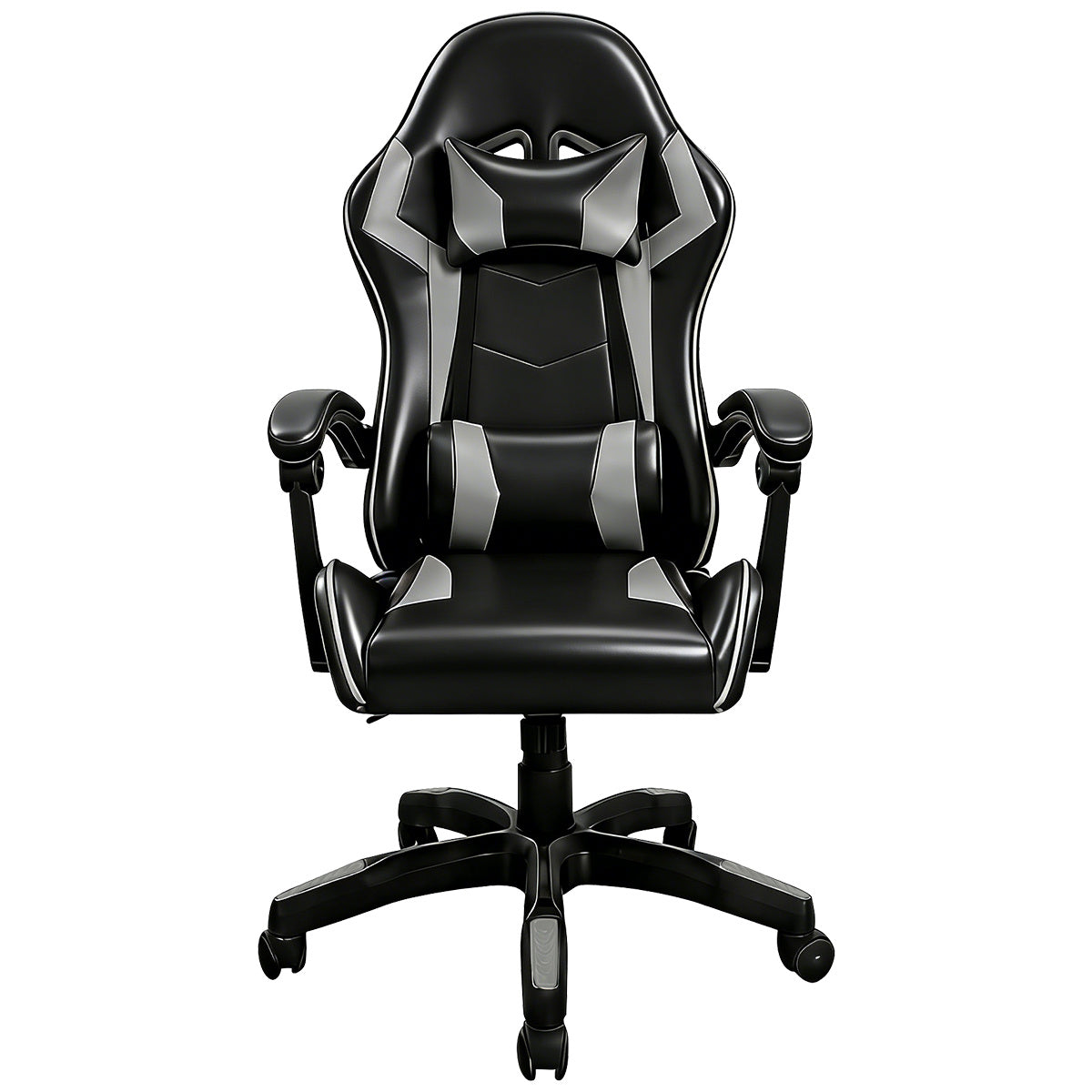 【Gaming Chair】 Ergonomic design Office Chair, height adjustable office chair, Lumbar Support+ headrest, 90° - 135° reclining gaming chair, white, red, gray