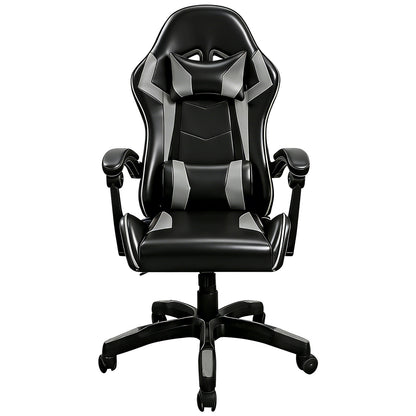【Gaming Chair】 Ergonomic design Office Chair, height adjustable office chair, Lumbar Support+ headrest, 90° - 135° reclining gaming chair, white, red, gray