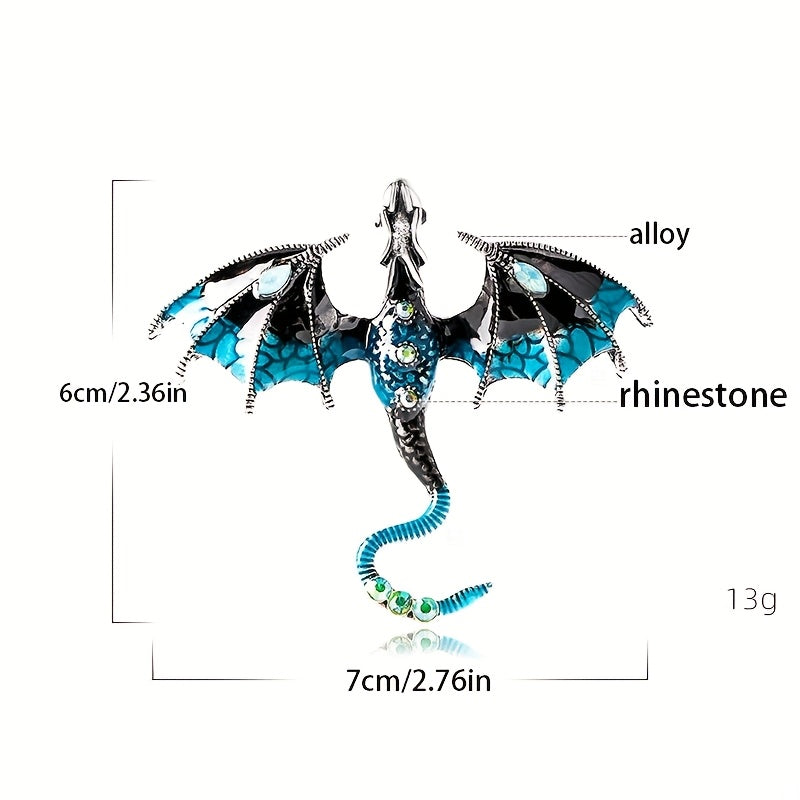 幻想飞龙胸针，2025新款，金属珐琅工艺，多彩龙翼造型，时尚穿搭必备