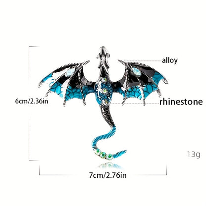 幻想飞龙胸针，2025新款，金属珐琅工艺，多彩龙翼造型，时尚穿搭必备