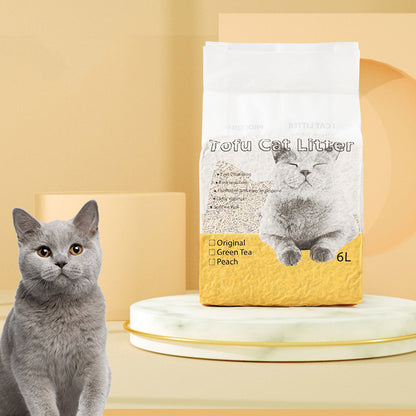 Tofu Cat Litter 6L Strong Clumping, Flushable, Easy Scooping