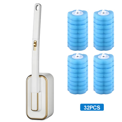 Toilet Brush Set, Toilet Brush and Holder with 32 Brush Heads, for Bathtub, Sink, Bathroom, Bathroom Glass Door, Outdoor Tools, Fish Tank, Pet Supplies