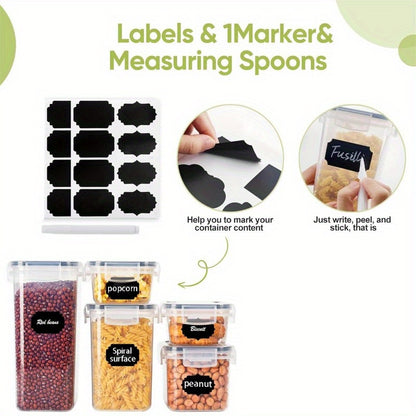 84/20/14pcs Food Storage Tanks, (84/20/14 Jars And 84/20/14 LIDS) Kitchen Storage Boxes, Food Organization, Plastic Can Sets, Suitable for Grains, Pasta, Flour And Sugar, Food Preservation Boxes, Made of And Healthy Materials