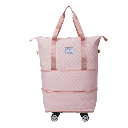 Travel Bag, Multifunctional Luggage Bag, Expandable Luggage Suitcase, Carry on Bag, Rolling Duffle Bag with Detachable Wheels, Travel Essentials Bag, Large Capacity with Zipper Closure, Ideal for Fitness, Yoga, and Everyday