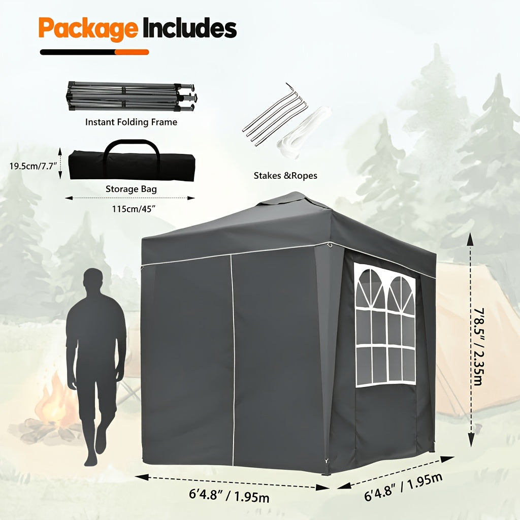 2x2m/3x3m Folding Garden Carport with Sidewalls, Heavy Duty Outdoor Canopy Tent with 3 Height Settings, UV50 for Car, Truck, Boat, Bike, Temporary And Removable(Grey, Green, Blue, Beige)