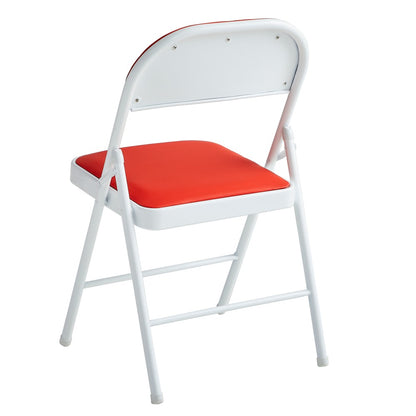 Faux Leather Folding Chairs Set of 4 with Metal Frame & Padded Seat – Foldable Dining, Office & Reception Chairs, Easy Fold & Store, 7 Colours