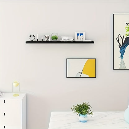1pc Wall Shelf Volato Wall Shelf Free-floating High-gloss Black Floating Shelf CD DVD Shelf Bookshelf Wooden Board