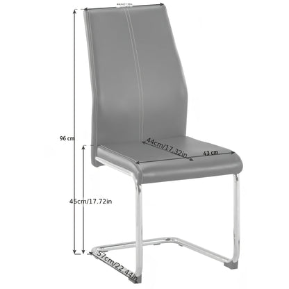 Modern Cantilever Dining Chair - Neutral Leather And Metal Design, Ergonomically Comfortable for Today'S Living Areas