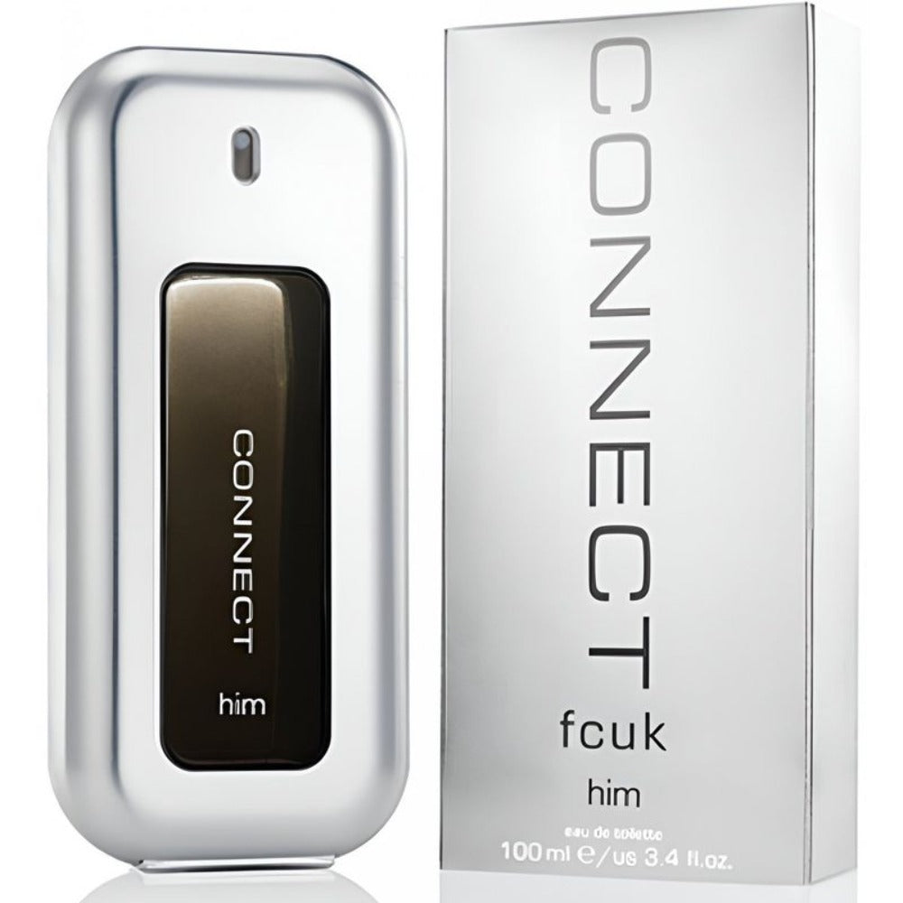 FCUK Connect Him Eau de Toilette 100ml EDT Spray – Fresh Aquatic Masculine Fragrance for Men, Long-Lasting Cologne Gift for Him