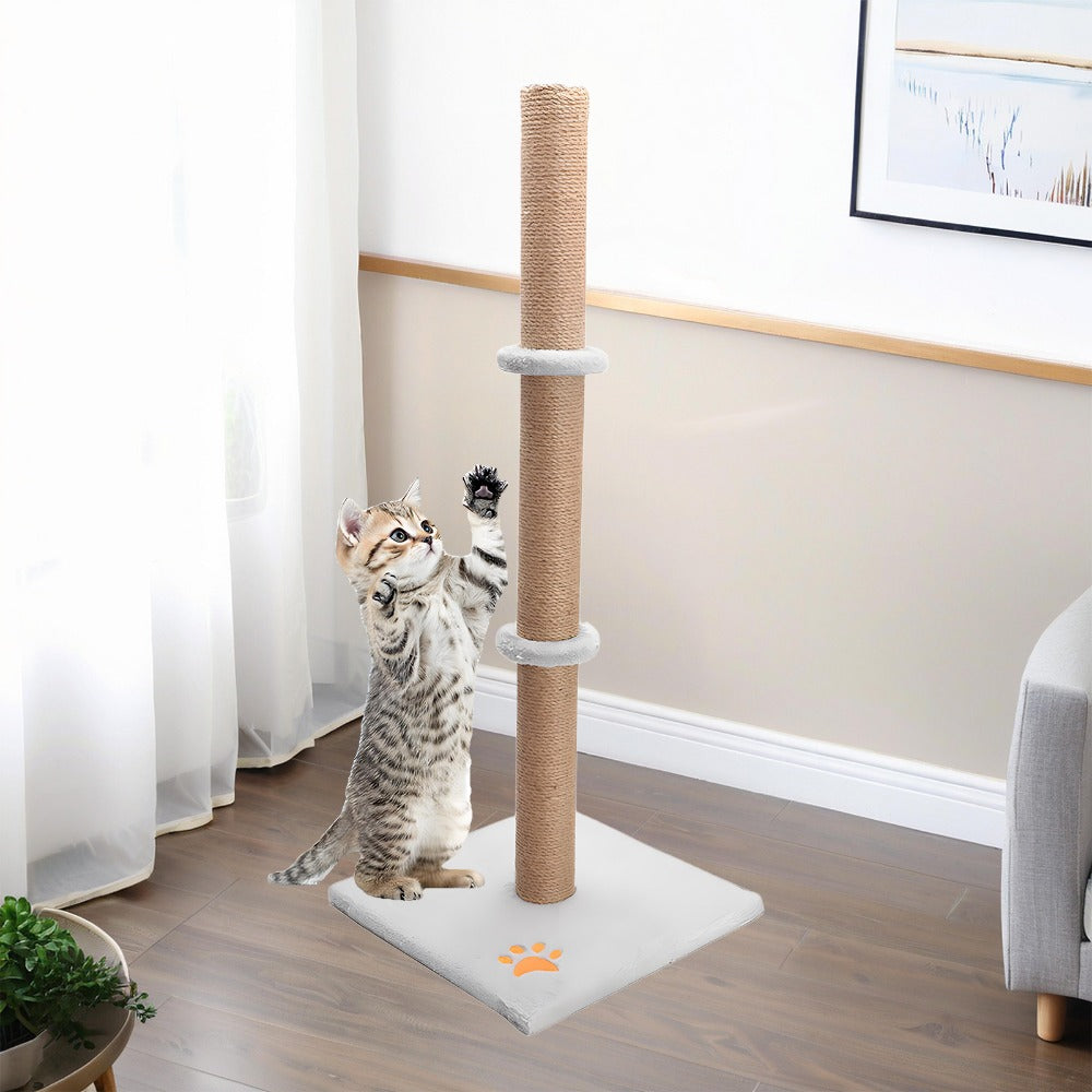 Cat Scratching Post 89 Cm Vertical Cat Tree For Pet Cats Climbing Frame With Soft Plush Carpet-Covered Base And Sisal Pole For Pet Cats