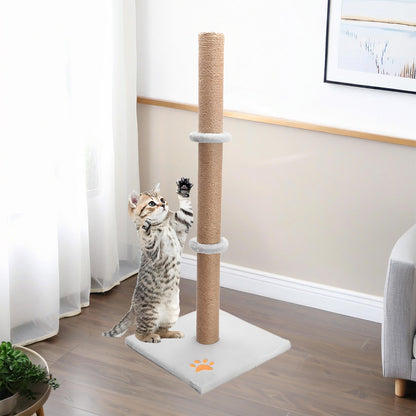 Cat Scratching Post 89 Cm Vertical Cat Tree For Pet Cats Climbing Frame With Soft Plush Carpet-Covered Base And Sisal Pole For Pet Cats