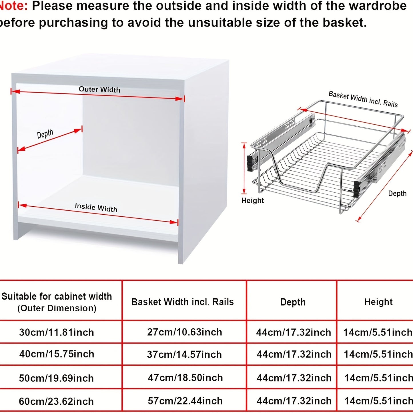 2X Kitchen Drawer Telescopic Drawer Full Extension Kitchen Cabinet Cupboard Pull Out Bedroom Cabinets Load Bearing Basket Pull Out Household Kitchen Shelf