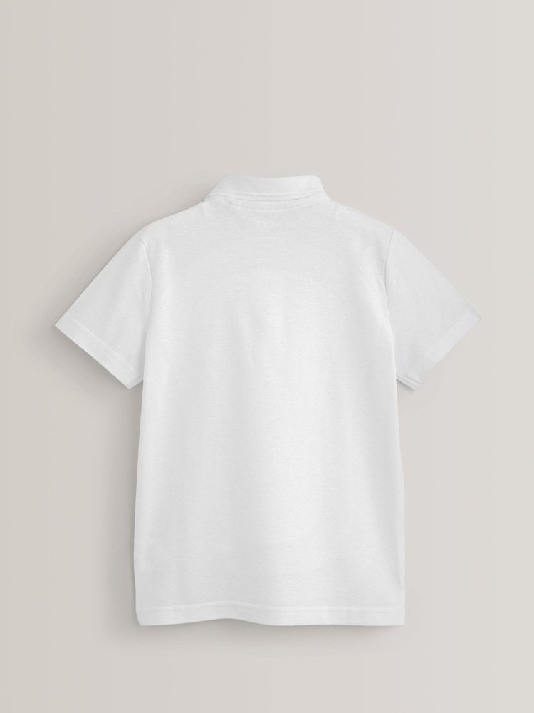 GW CLASSY OUTFIT 2 Pack School Boys Girls Unisex Kids High Quality White Short Sleeve Polo T-Shirt Age 4-12 Years