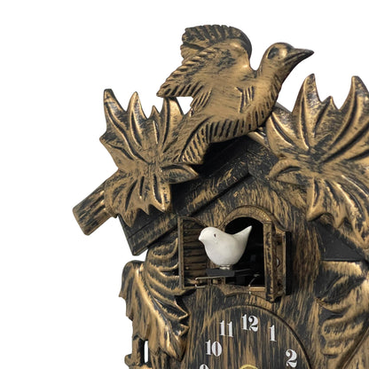Cuckoo Clock Wall Battery Operated Pendulum – Vintage Chiming Bird Flapping Volume Adjustable – Black Forest Style Wall Clock for Living Room Office Home Décor