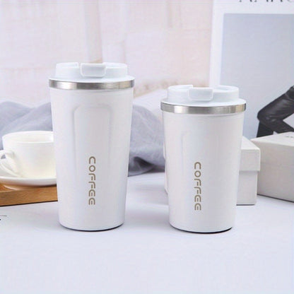 380/510ML Stainless Steel Coffee Mug | Leak-Proof, Travel Thermo Cup, Vacuum Flask, Insulated, Office Use, Reusable, Hand Wash Only