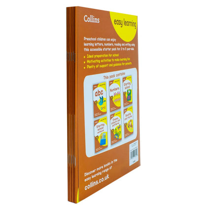 Collins Easy Learning Preschool 6-Book Collection Set for Ages 3–5: Perfect for Home Learning (ABC, Numbers, Starting School, Starting School Workbook, Shapes, Colors & Patterns, Reading & Rhyme)