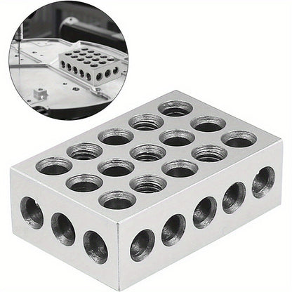 2pcs Precision Clamping Blocks - 2.54-7.62cm Metric & Imperial Sizes, 23 Holes, Hardened Steel, Scratch-Resistant for Machining & Milling - Ideal for DIY & Professional Use