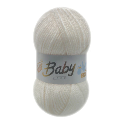 Woolcraft - Baby Care Double Knitting Yarn - 2 or 5 Pack of 100g Balls of 100% Acrylic Yarn - 13 Colours Available - Aqua, Beige, Baby Blue, Oyster, Denim, Lilac, Mint, Peach, Baby Pink, Rouge, Silver, White or Lemon - Perfect for Knitting or Crochet