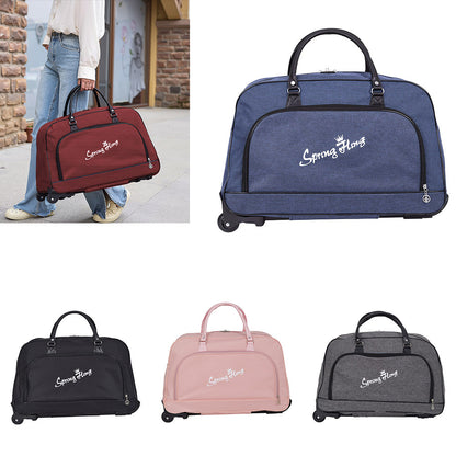 Foldable Wheeled Travel Duffel Bag, Large Capacity Rolling Handheld Luggage for Family Vacations, Outdoor, and Short Trips, Easy - To - Carry Tote with Durable Build