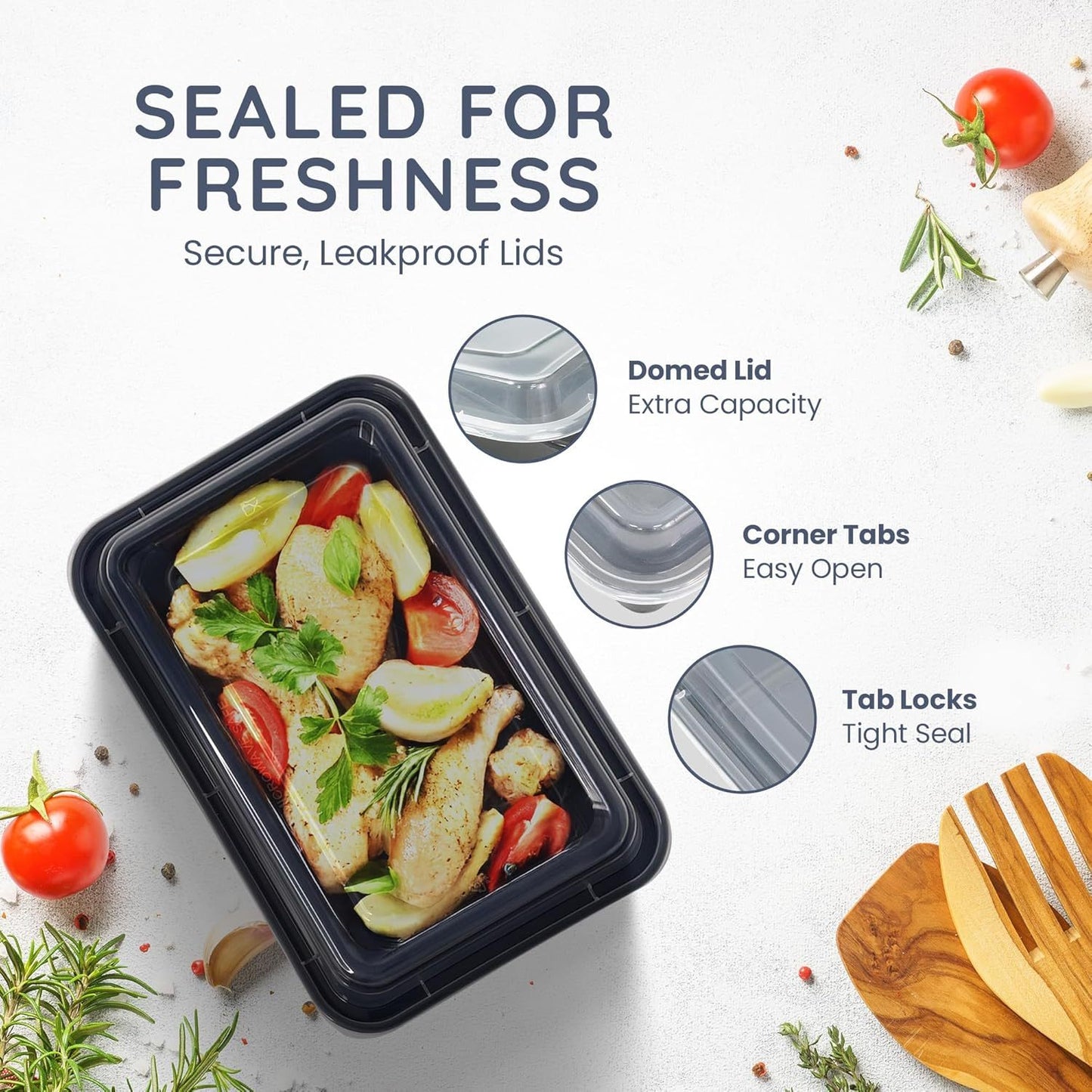 10/20pcs Meal Prep Containers with Lids, Reusable Food Storage Boxes, 1 & 2 Compartment Lunch Boxes, Stackable Plastic Takeaway Containers, Microwave Freezer Dishwasher Safe, Bento Lunch Box Set