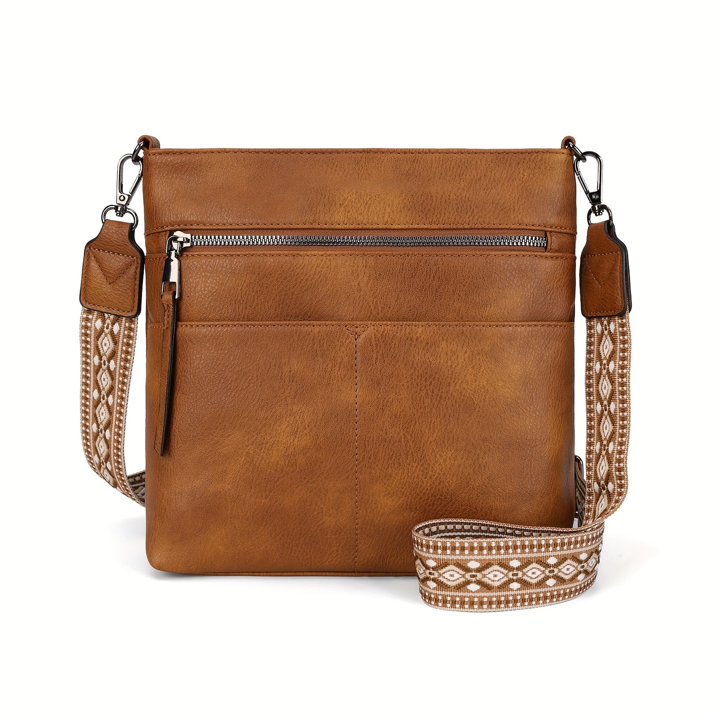 New Women's Shoulder Bag - Large Capacity Crossbody Bag with Fashionable Jacquard Wide Shoulder Strap - Simple Yet Stylish, High-quality Commuter Bag for Women