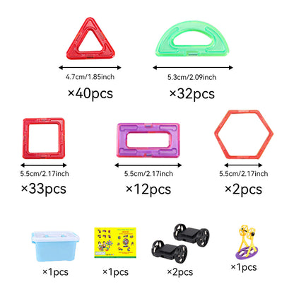 118pcs Magnetic Building Blocks Set - Large Construction Toys | Educational Magnet Toy with Storage Box, Multicolor Geometric Shapes for Learning & Birthday Gifts