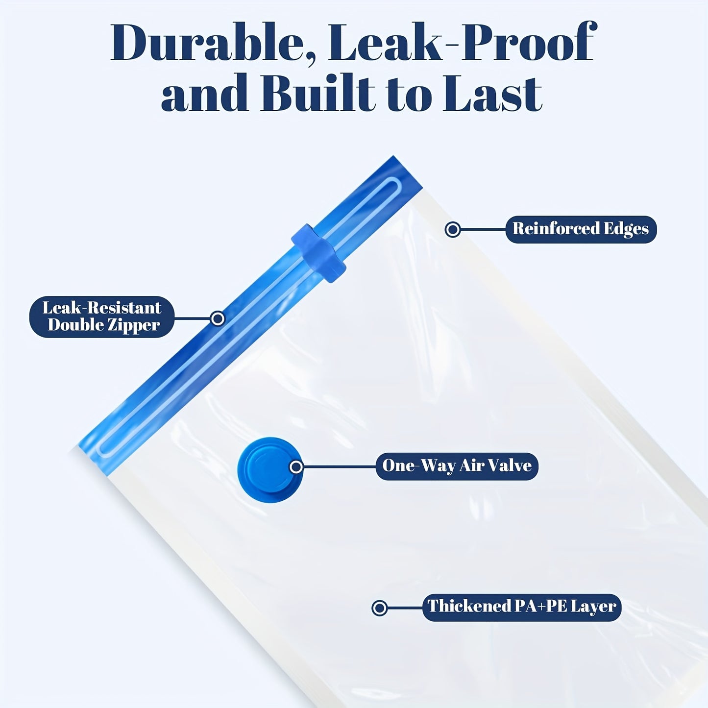 11pcs Vacuum Compression Storage Bags Set with Portable Hand Pump - Large + Medium + Small + Hand Pump - Suitable for Bedding, Clothes, Travel Essentials, Luggage Vacuum Seal Bags, Thickened Material, No Electricity Required