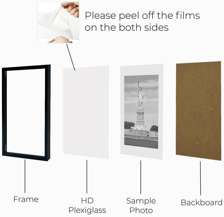 DECORO Premium Quality Maxi Frame, 36x24inch Black Photo Frame Eton Wood.61x91.5cm Photo Size Perfect for Wall Gallery Portrait Landscape Art Decor (Black) Maxi Poster Frame.