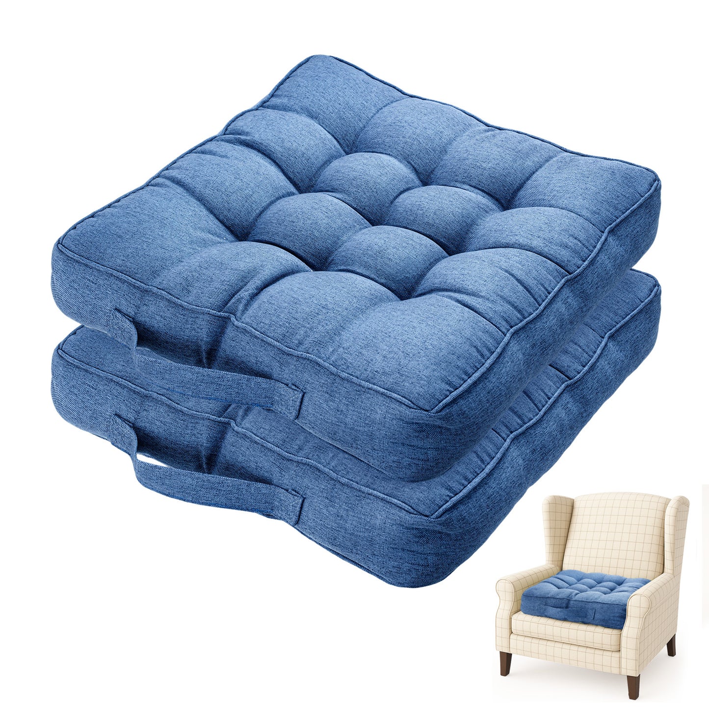 Chair Cushions Tufted Garden Kitchen Chair Cushion with Handle Strap Comfortable Chair Pads for Dining Room Kitchen