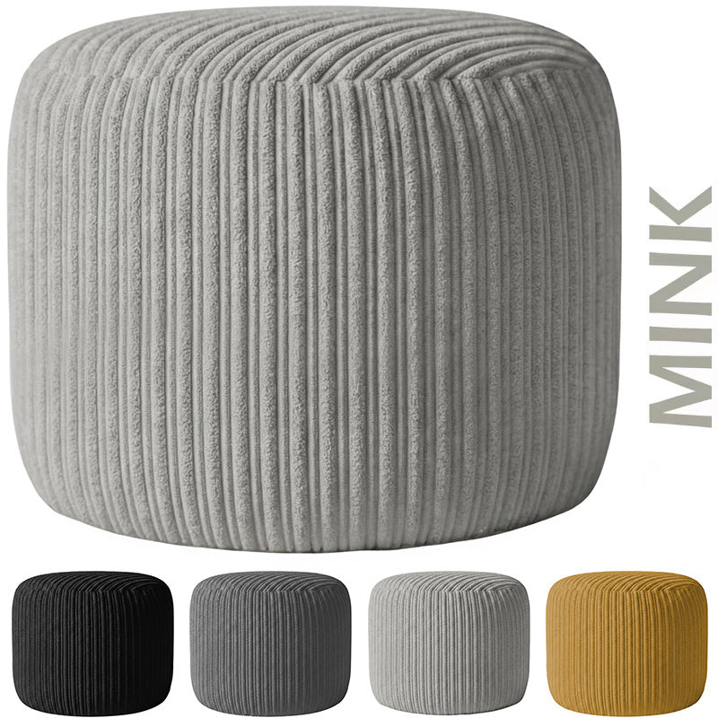 Jumbo Cord Footstool Pouffe, Round Shape Corduroy Bean Bag Ottoman Footrest for Lounge & Bedroom, Durable & Stylish Ergonomic Design