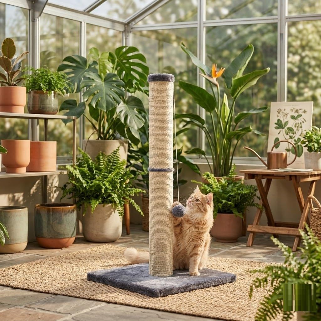 Cat Scratching Post 40cm Scratch Post Kitten Cat Tree Scratcher Sisal Pole Vertical Claw Scratching Tall Modern Design For Cats New