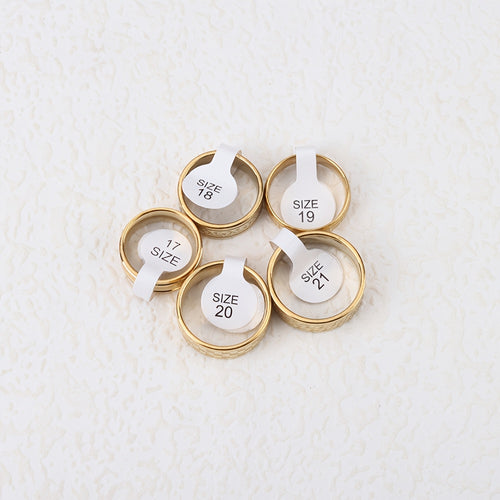 Over 20 Styles of Waterproof Stainless Steel Rings with Real Golden Plating And Intricate Hollowed-Out Striped Engravings