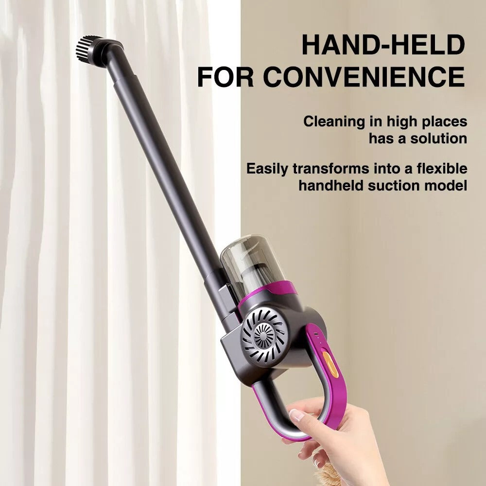 Cordless Vacuum Cleaner 4-in-1 Handheld Stick Vacuum 8000Pa Suction 120W Motor Vacuuming Mopping Sweeping Pet Hair Carpet 3000mAh 60dB Low Noise 1.5kg Lightweight