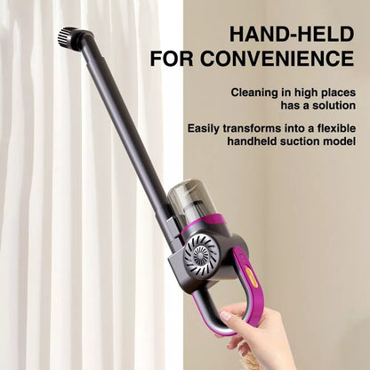 Cordless Vacuum Cleaner 4-in-1 Handheld Stick Vacuum 8000Pa Suction 120W Motor Vacuuming Mopping Sweeping Pet Hair Carpet 3000mAh 60dB Low Noise 1.5kg Lightweight