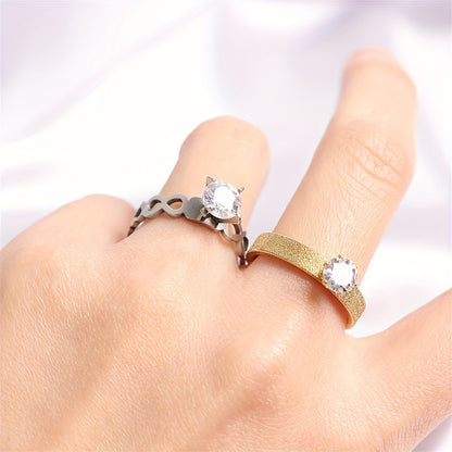 20 Fashionable Classic Rhinestone Stainless Steel Rings for Women and Men, Simple Shiny Colorful Finger Jewelry, Wedding Party Gift