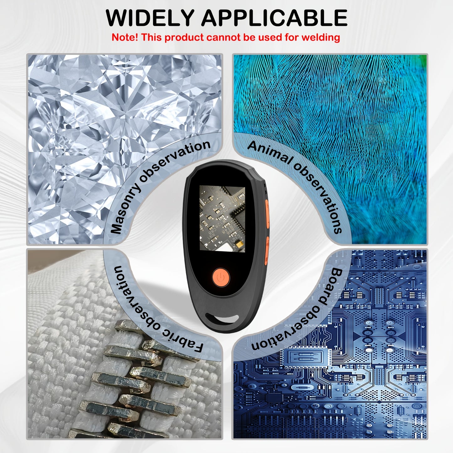 500X Magnification Handheld Digital Microscope, 2-Inch IPS Screen, 8 Adjustable 3-Level LED Lights, Suitable for Electronic Maintenance/Biological Observation, Compatible with Windows And Mac OS Computers