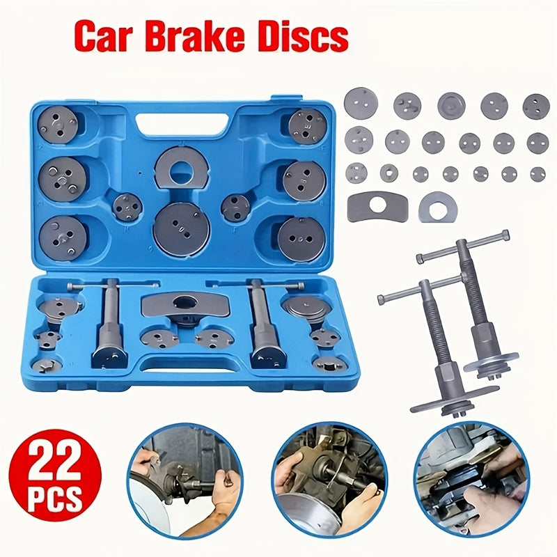 22pcs Universal Car Disc Brake Caliper Piston Rewind Wind Back Tool Pad Set