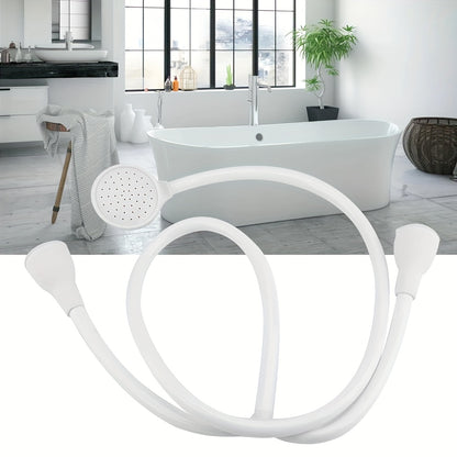 Double Tap Push On Bath Shower Head And Hose Set - Premium ABS Handheld Showerhead with 120cm/47.2in Hose for Bathing, Shampooing, And Pet Cleaning - Versatile Bathroom Shower Head with Cold & Hot Function