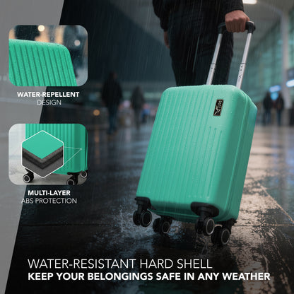 LUGG - Vacay 40cm Suitcase - 40x30x20cm without wheels - Ryanair Compatible - Underseat Size - Hard Shell ABS with Smooth 360° Wheels & Removable Wheels