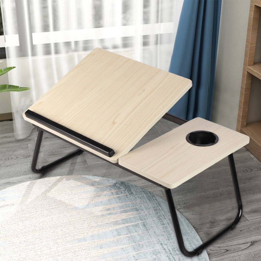 Foldable Laptop Desk Bed Tray with Adjustable Tilting Board – Portable Sofa Bed Table, Breakfast Tray, Writing & Reading Desk for Home Office