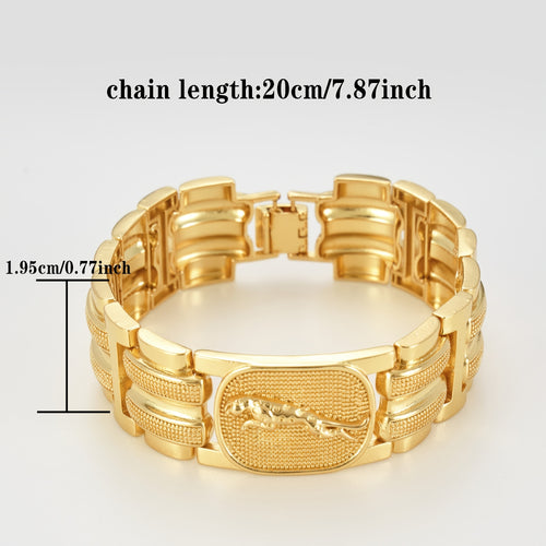 1pc Men's Fashionable  Vintage Style Copper 18K Gold Plated-Plated Leopard Tag Cuff Bracelet, Luxurious Tag Design Suitable for Men and Women's Daily Wear, the Best Gift for Valentine's Day and Father's Day