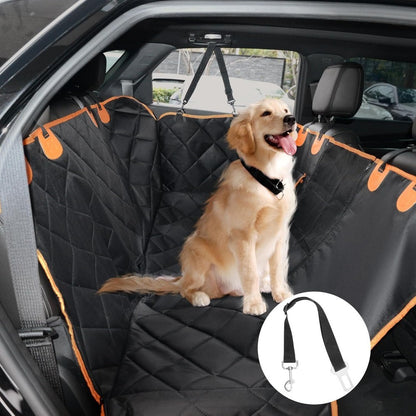 Dog Car Seat Cover Hammock for Back Seat with Mesh Window & Storage Pocket Waterproof Pet Car Bed Protector for Cars SUVs Trucks