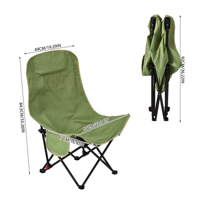 Portable High-Back Moon Chair (Three-Position Adjustment) Seat or Recline, Side Storage Pocket,Foldable Outdoor Chair Camping Picnic Lounger, Midday Rest Fishing Chair, Garden Seat Three Colours Available (Complimentary Storage Bag)