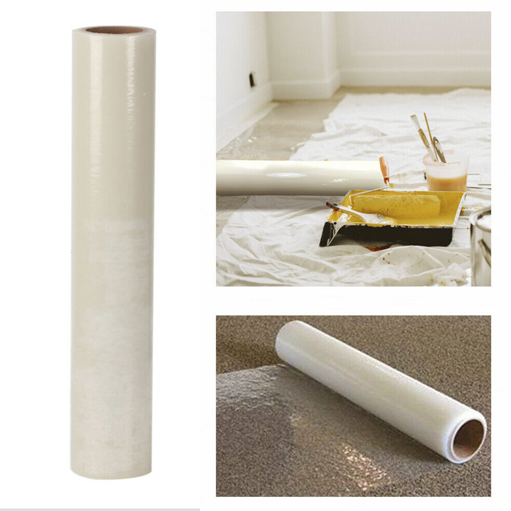 1Roll Self Adhesive Clear Carpet Protector Film Temporary Protecting Floor Dust Sheet Cover, Stairs Home Office Hotel Floor Carpet Protector Roll, Home Renovation Furniture Covering Film, 60cm*100m